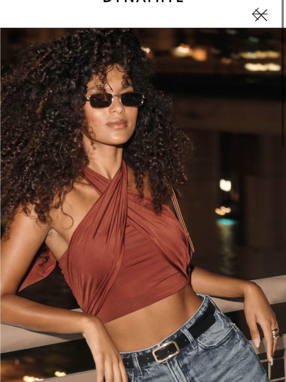 NWT Women’s Rust Brown Cross-Halter Tie Back Top